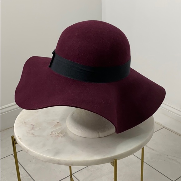 Topshop burgundy wool hat - Picture 2 of 5